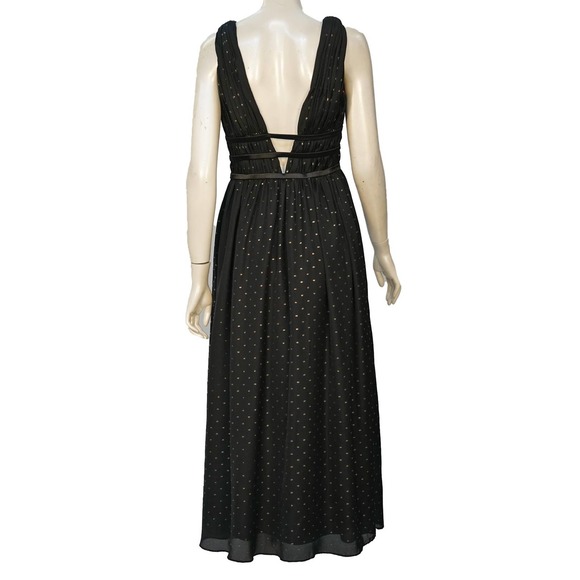 Monique Lhullier Women's Black with Gold Polka Dots Dress - Used - Size 4 - Picture 2 of 3